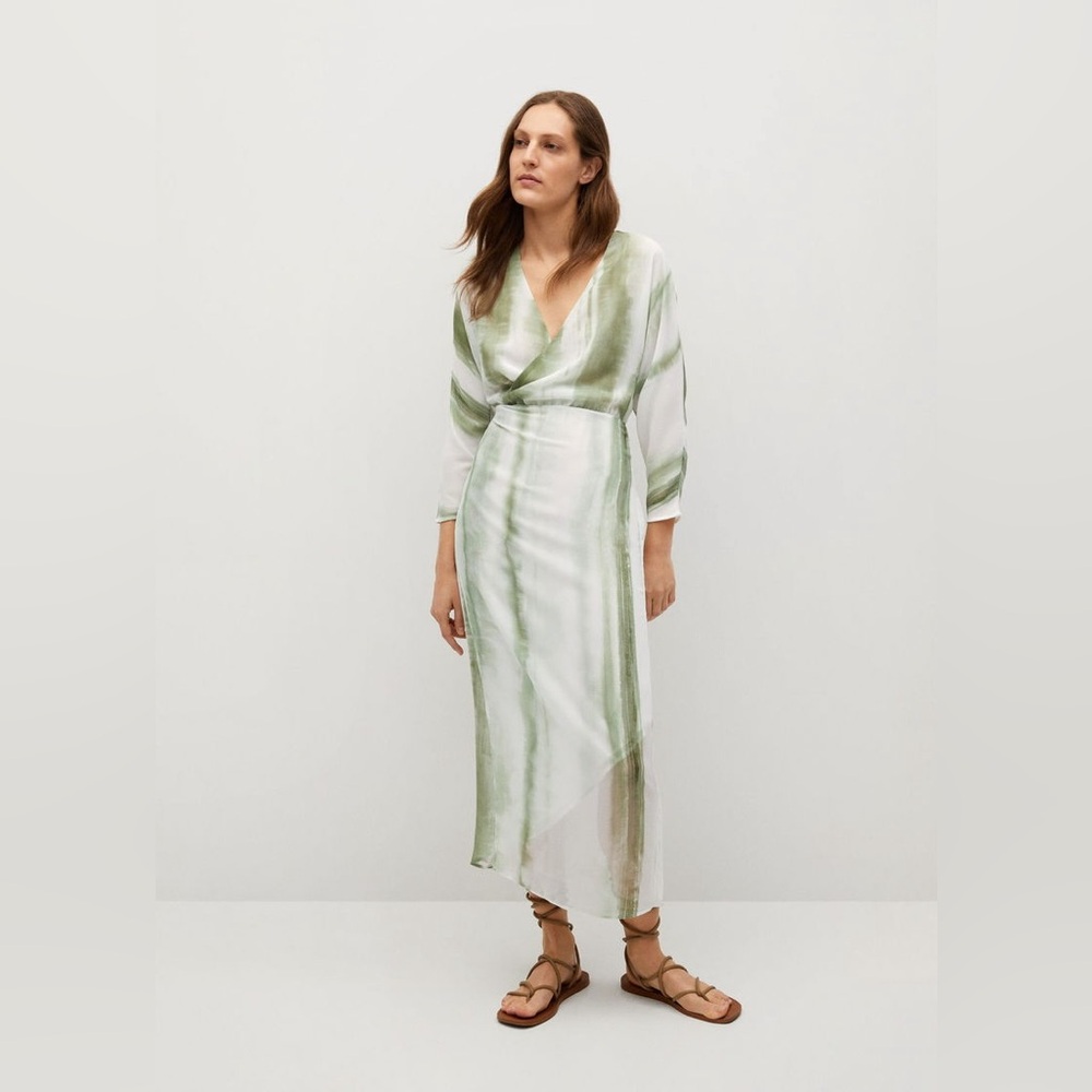 MANGO Wrap Tie-Dye Dress